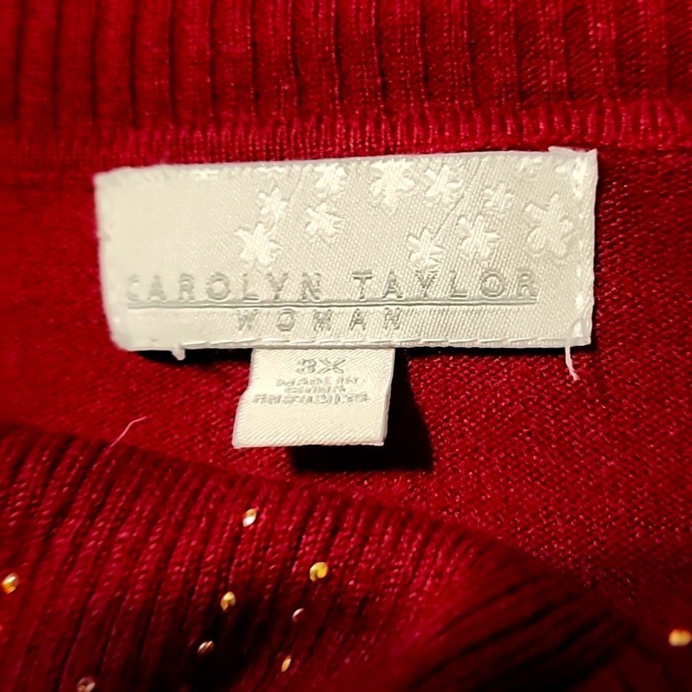 Maroon sparkle collar 3x sweater